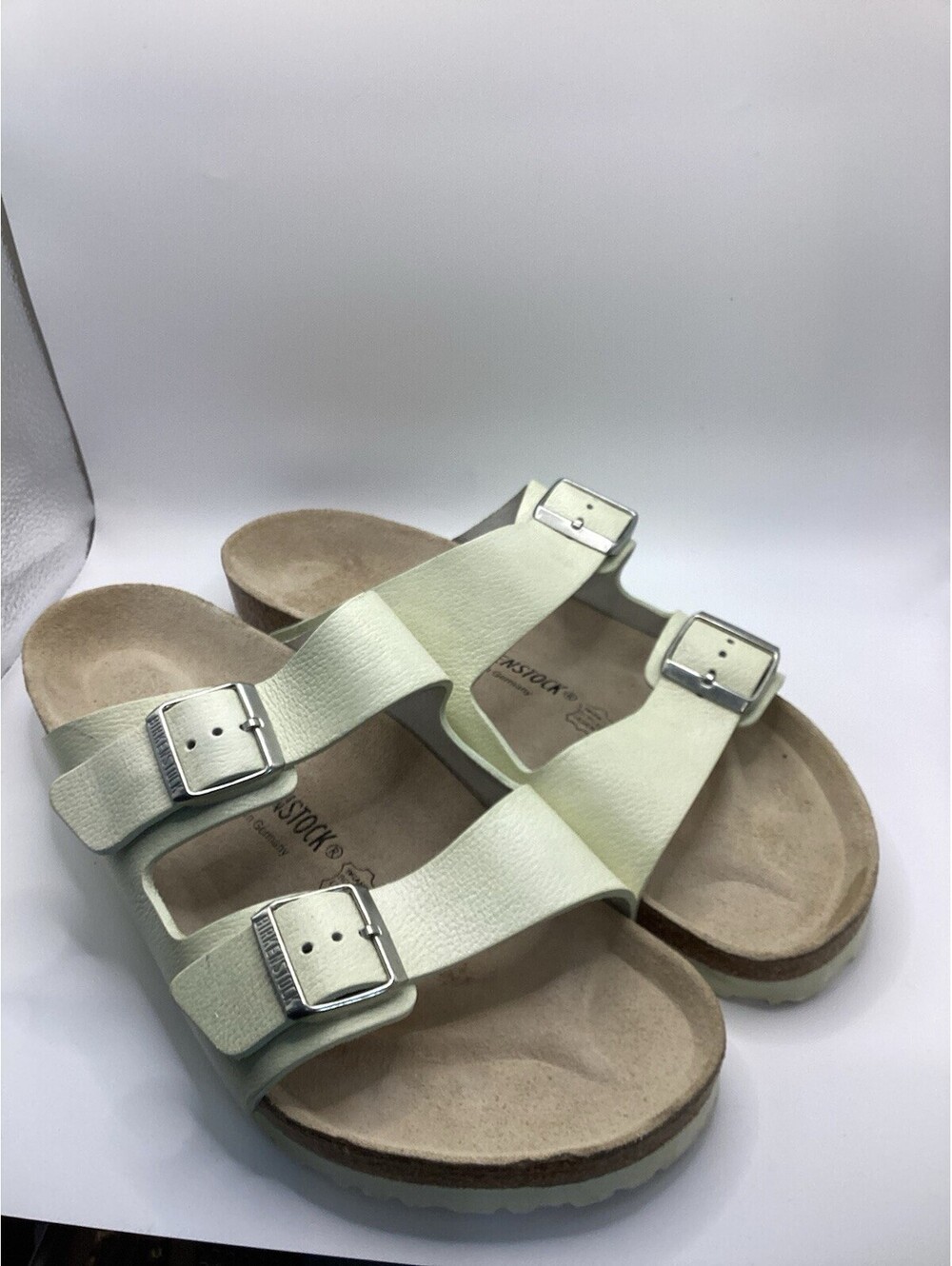 Birkenstock Arizona Popcorn Lime Shimmer Sandals Size 44 M 11